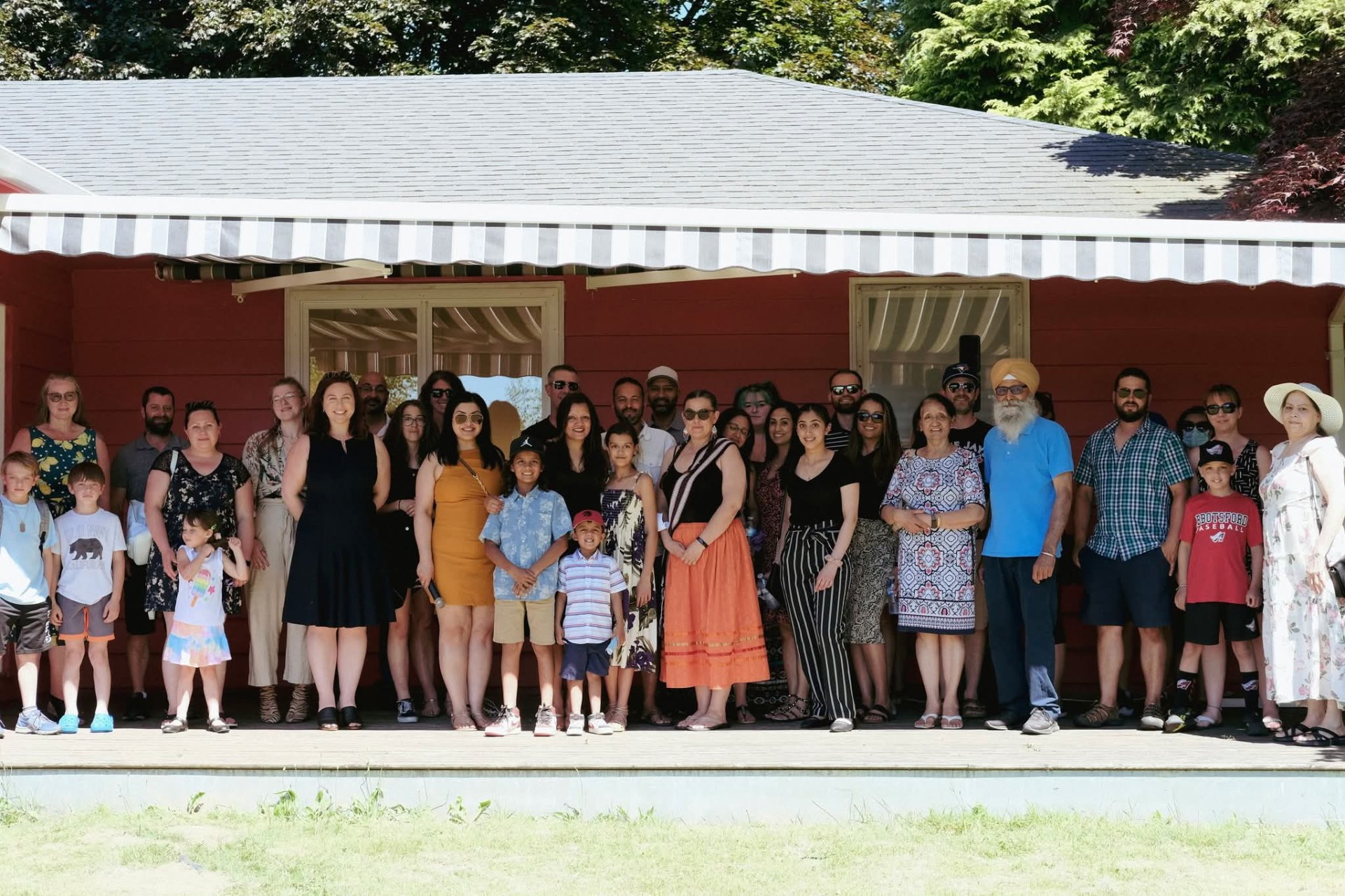 Rupi with friends, family, and neighbours at a community gathering in Abbotsford
